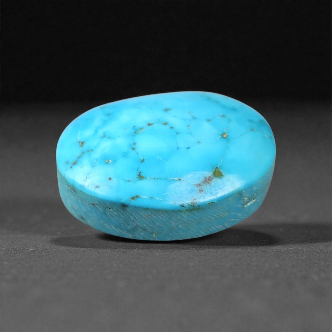 21.13 Carats Certified Sky Blue Iranian Turquoise Cabochon - 16 x 20 x 7 mm, 69XK: This impressive turquoise cabochon displays a vivid sky blue color with a smooth, velvety surface and subtle natural matrix details that add visual interest. The polished dome enhances the stone's sat