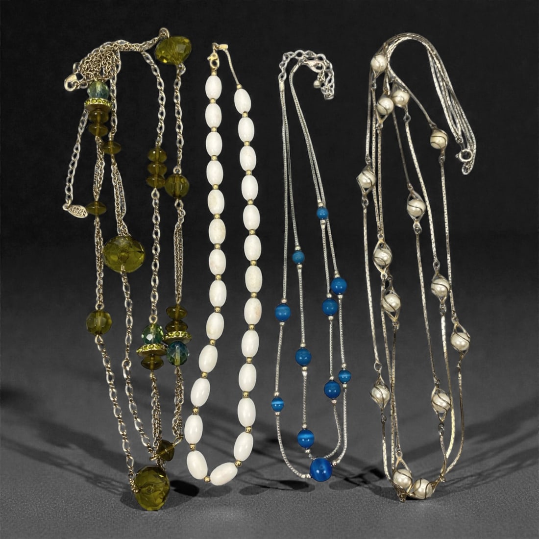 An Estate Lot of Four Necklaces, Late 20th-Early 21st Century, 40ZF (1 of 1)