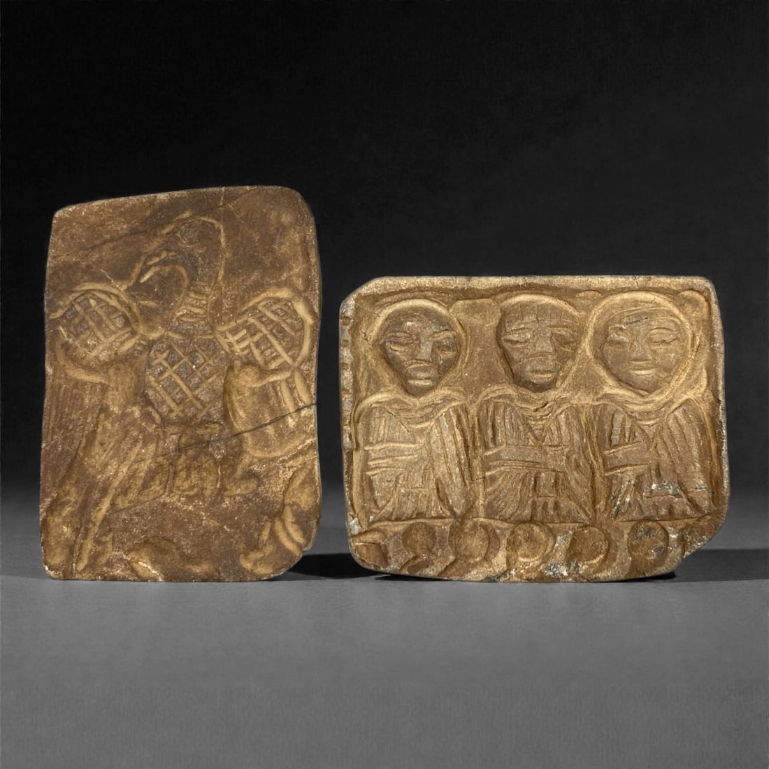 A Group of Two Christian Period Stone Carving Reliefs, 4th-7th Century, 58FM (1 of 1)