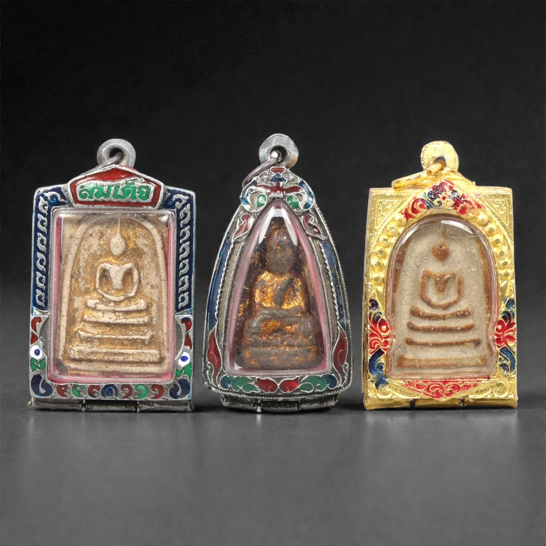 A Group of Thai Clay and Composite Buddhist Amulets, 20th Century, 18ZG (1 of 2)