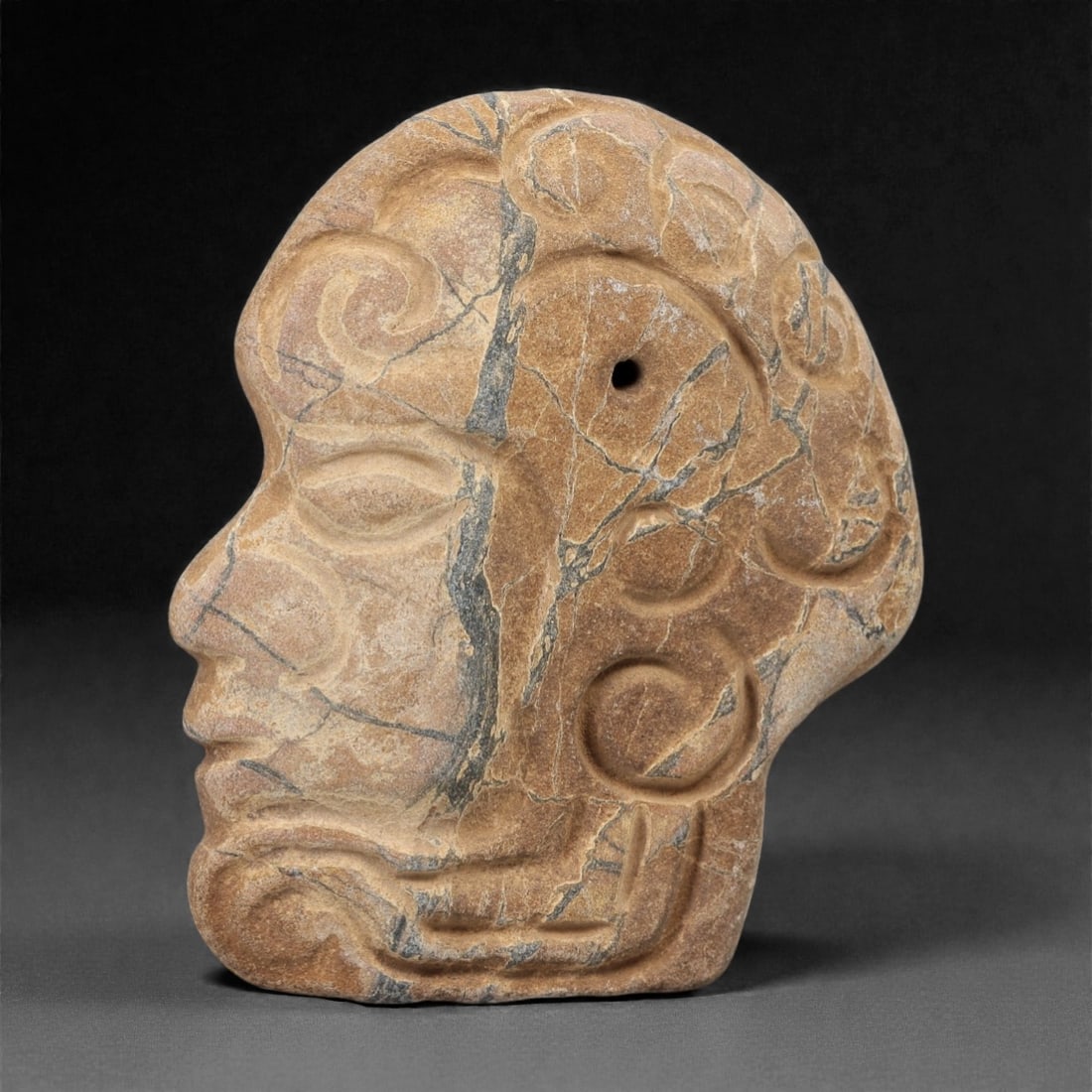 A Pre-Columbian Stone Head, 10th-15th Century, 25FM (1 of 2)