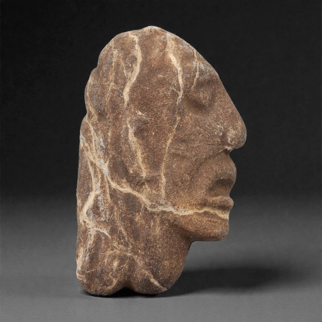 A Pre-Columbian Stone Head, 10th-15th Century, 41FM (1 of 2)