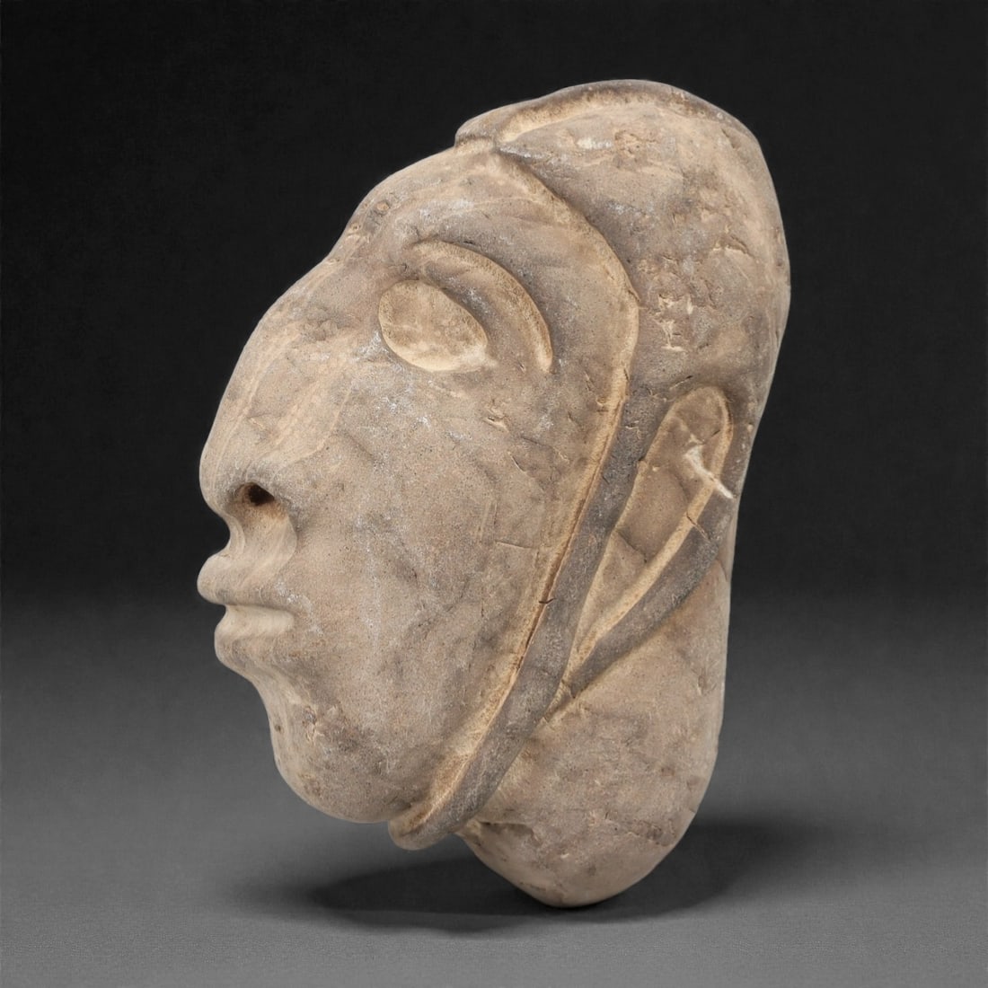 A Pre-Columbian Stone Head, 10th-15th Century, 30FM (1 of 2)