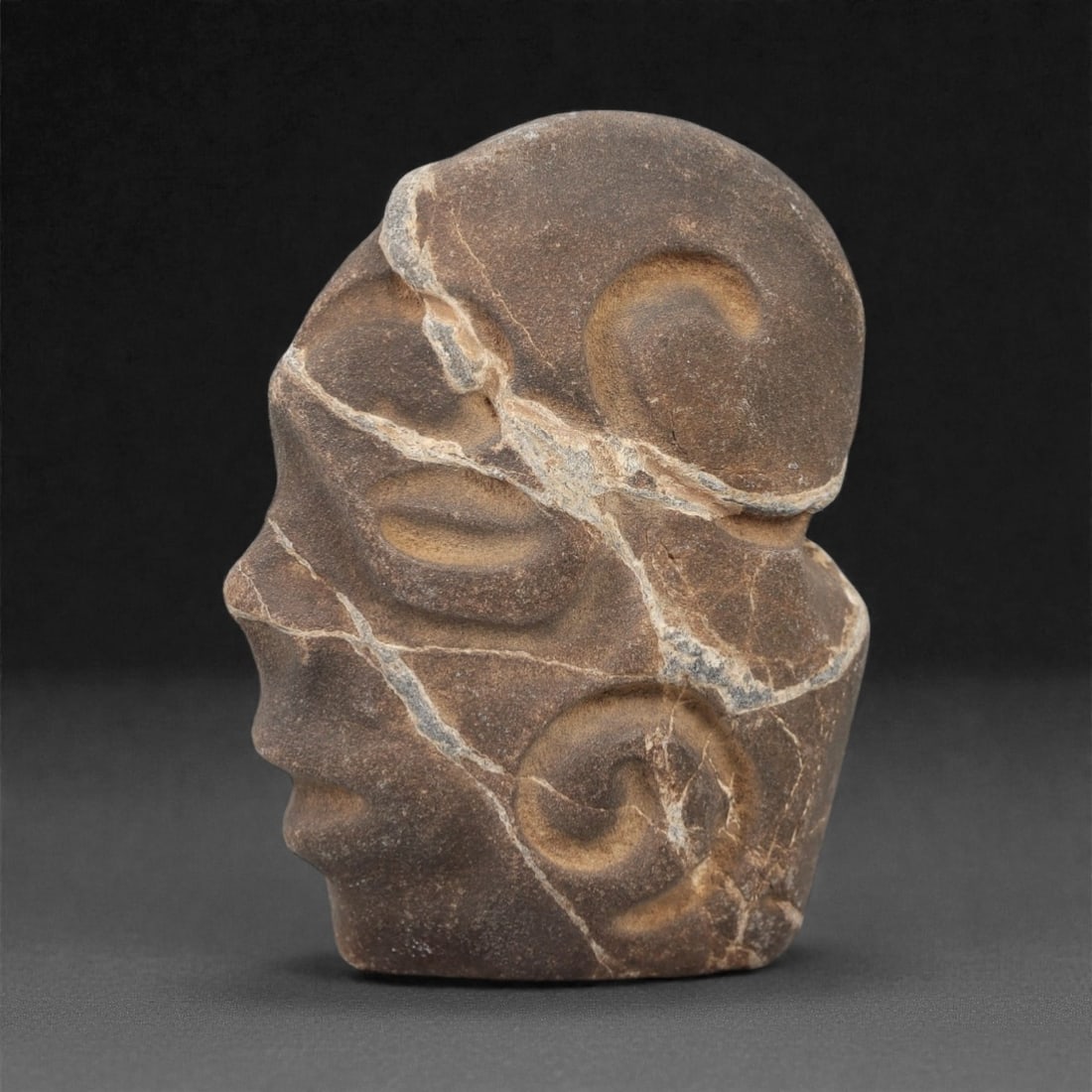 A Pre-Columbian Stone Head, 10th-15th Century, 84FL (1 of 2)