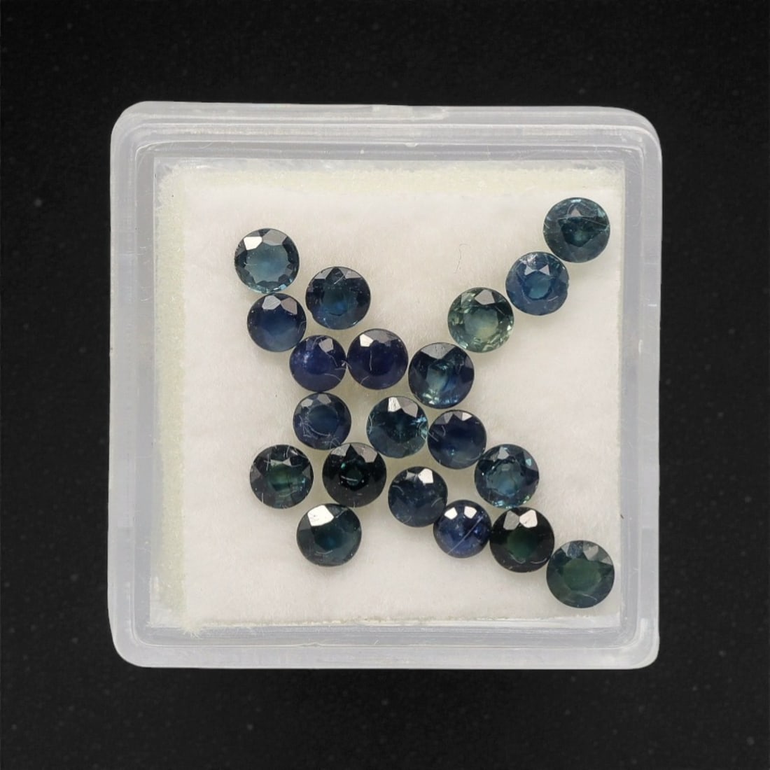 3.66 Carats Teal-Blue Parti Sapphire Parcel - Natural Australian Stones, 84XK: This curated parcel of parti sapphires presents a striking blend of deep teal, forest green, and vivid blue tones, with dynamic color zoning that shifts and glows under changing light. Each round, fac