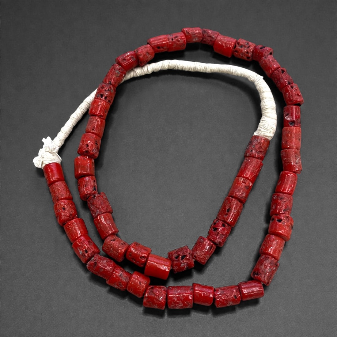 An Antique European Coral-Simulating Bead Necklace Strand, 19th Century, 125g, 30AA (1 of 1)