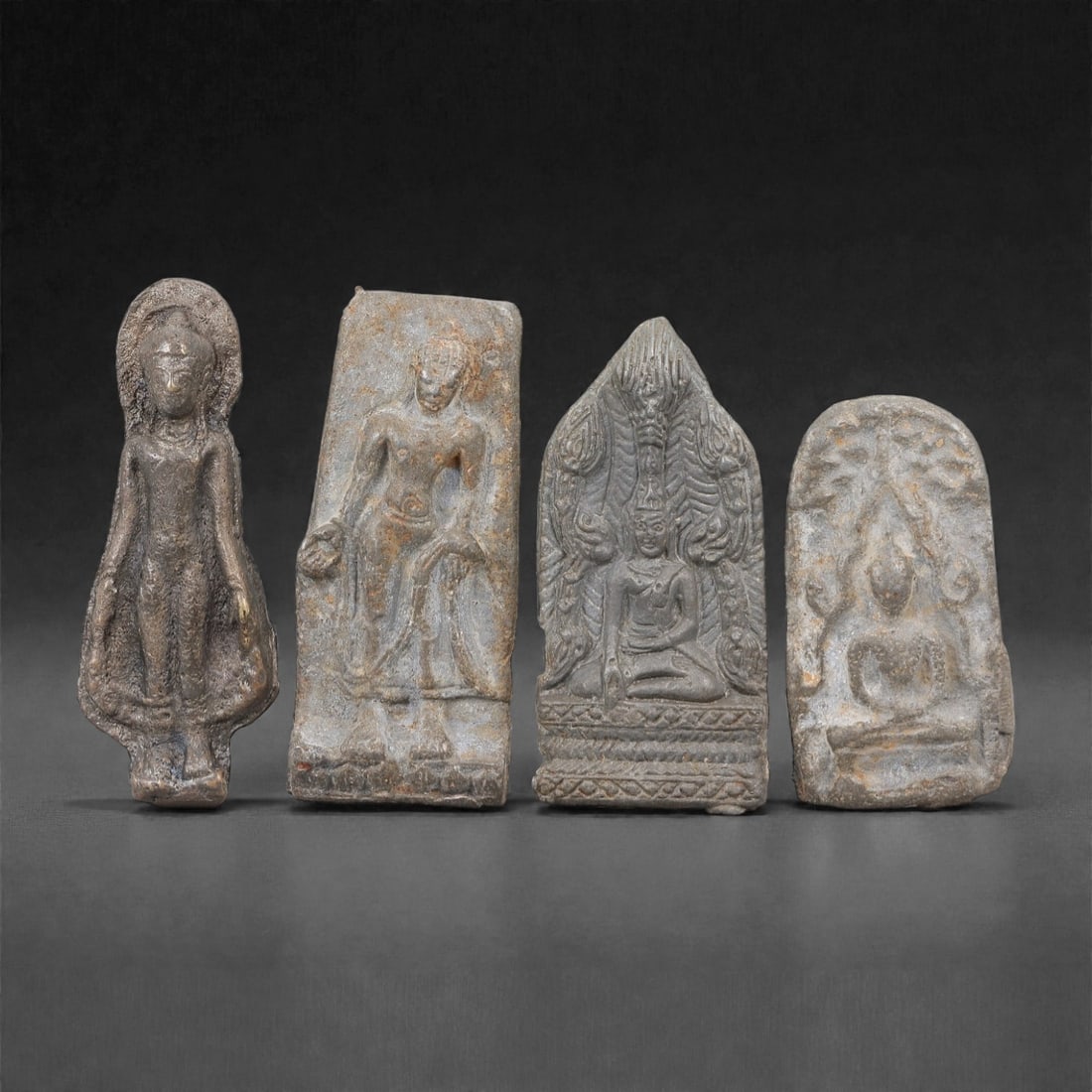 A Group of Four Thai Metal Buddhist Amulets, 20th Century, 40FL (1 of 1)