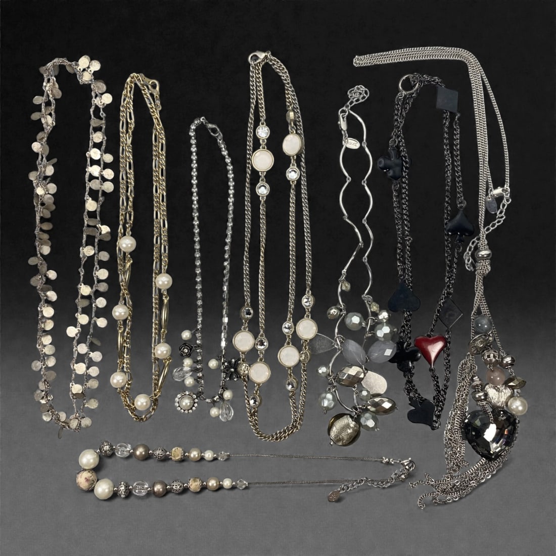 An Estate Lot of Eight Necklaces, Late 20th Century, 69FK (1 of 1)