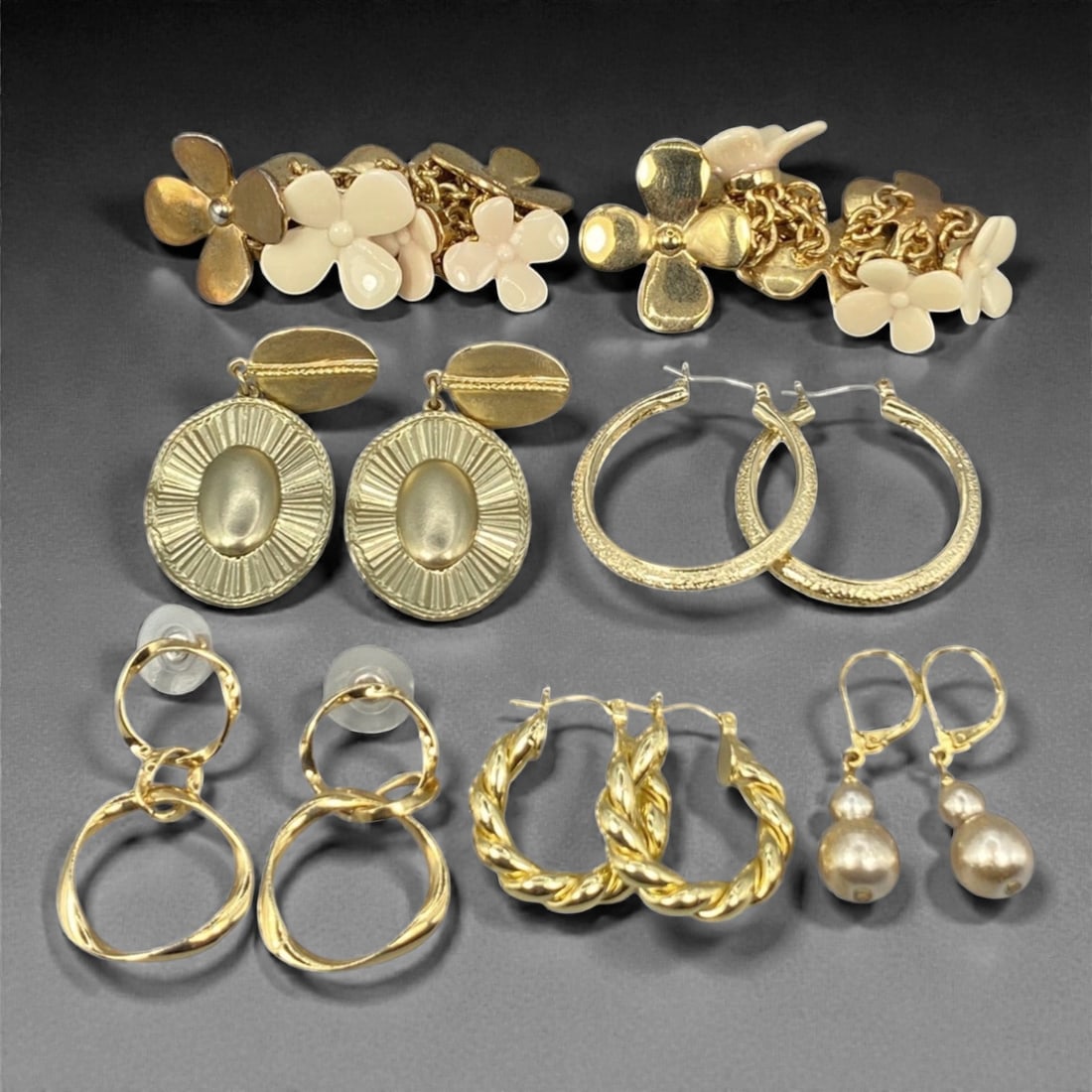 An Estate Lot of Six Pairs of Earrings, Late 20th-Early 21st Century, 46ZF (1 of 1)