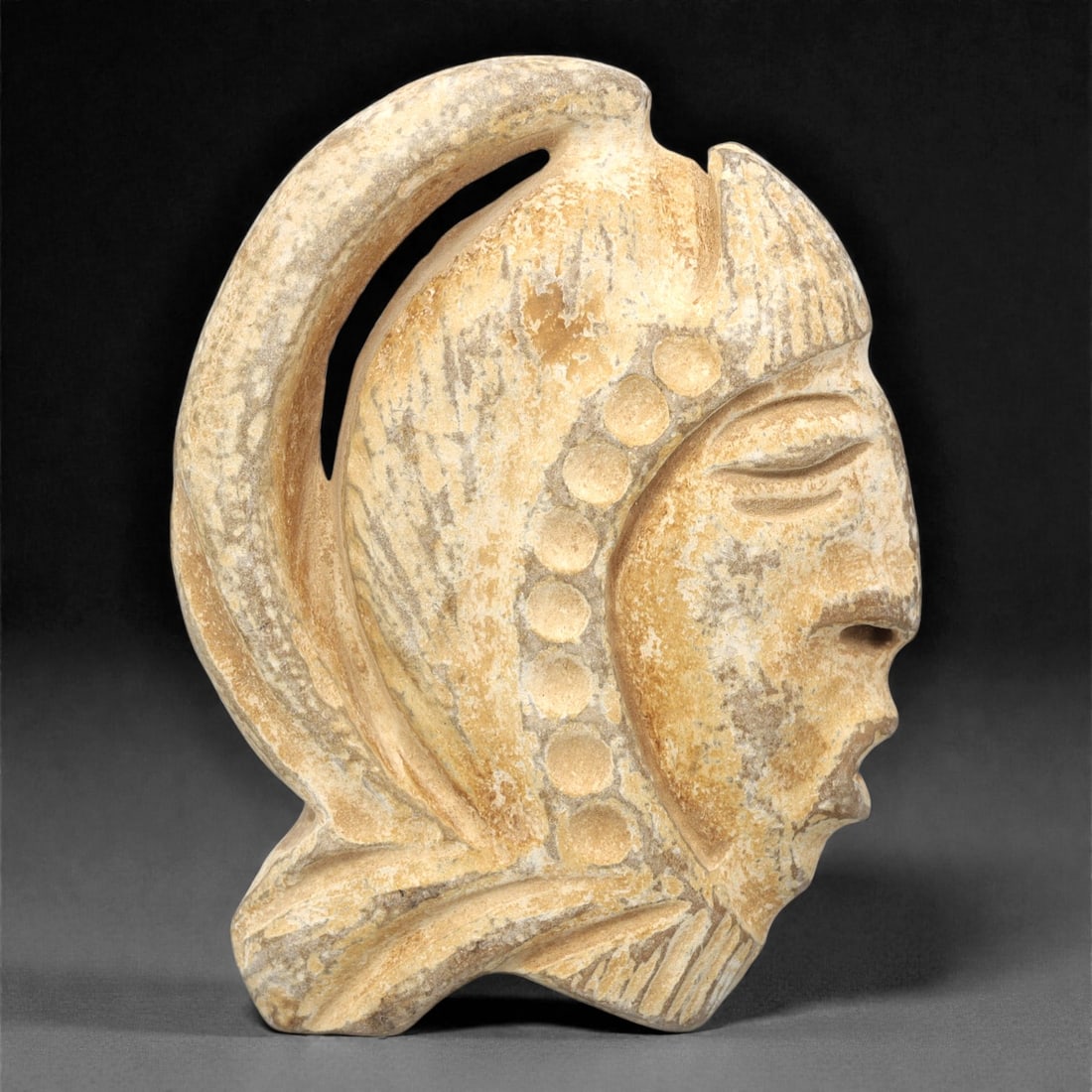 A Pre-Columbian Stone Head Pendant, 10th-15th Century, 14ZH (1 of 1)