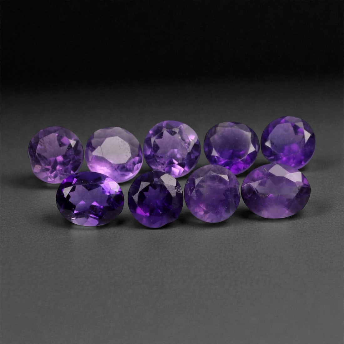 2.09 Carats Deep Purple Amethyst Parcel - Natural Brazilian Mixed Cut Stones, 27ZH: This curated parcel of amethyst gems radiates a rich, deep purple hue, ranging from velvety violet to saturated plum tones, with subtle lavender undertones that catch the light. Each stone is precisio