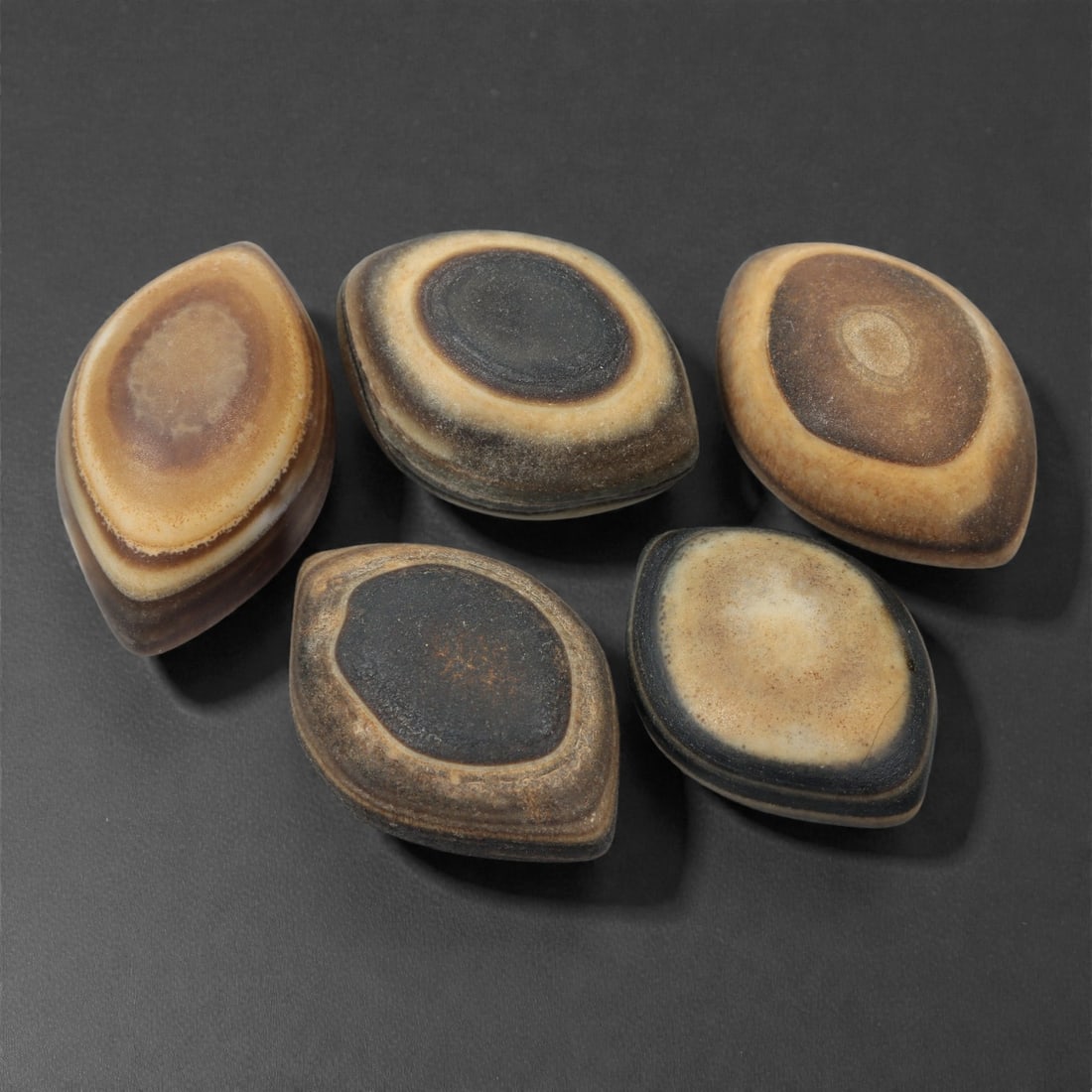 A Group of Tibetan Luk Mik ("Goat's Eye") Agate Beads, 11th-14th Century CE, 38FN (1 of 1)