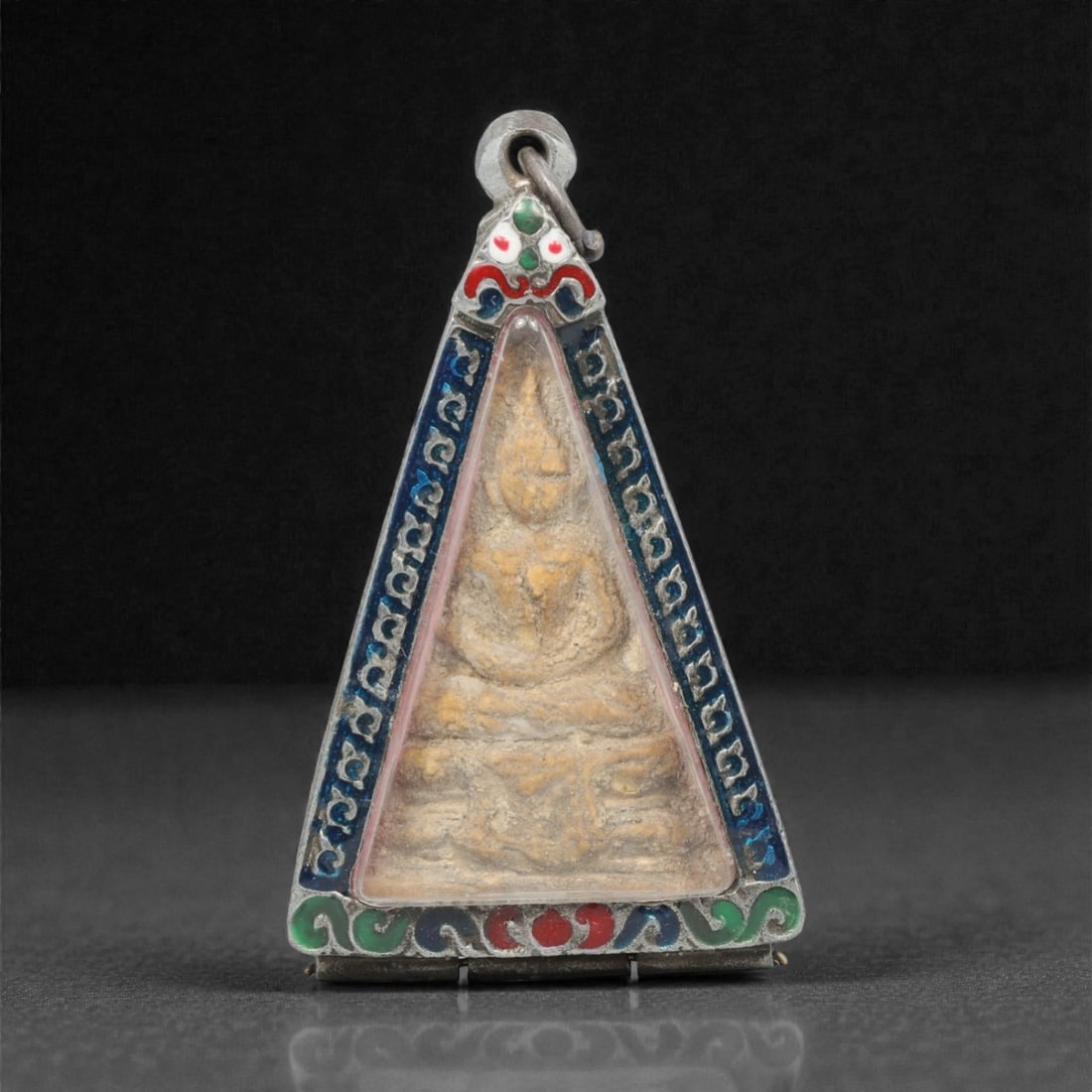 A Thai Triangular Buddha Amulet Pendant, 20th Century, 91FN (1 of 2)