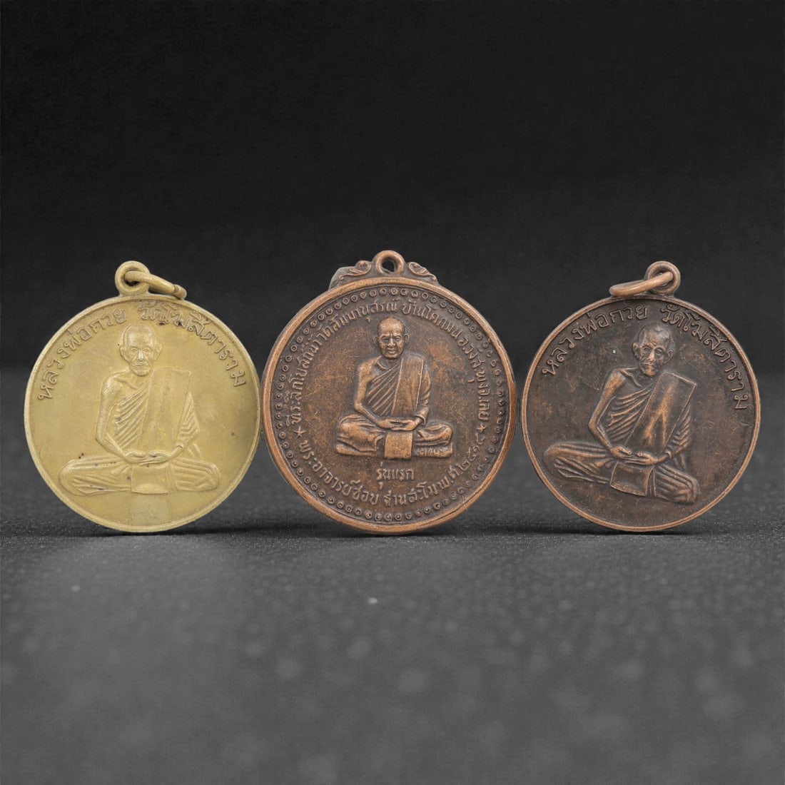 Three Thai Copper Alloy Devotional Medallions, 20th Century, 67FN (1 of 2)