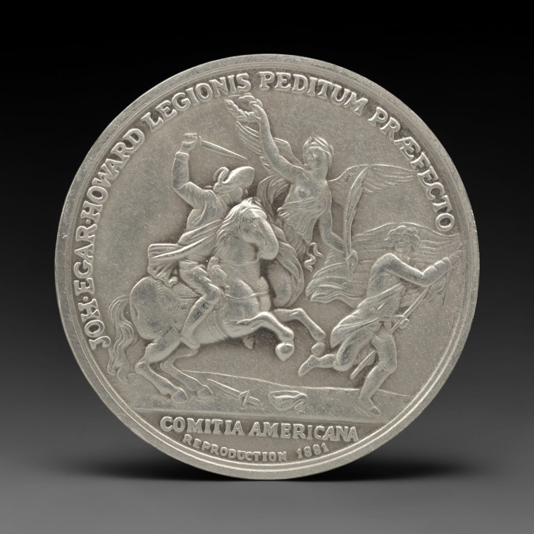 UNITED STATES: Revolutionary Valor - John Eager Howard Medal, 1781 (1881 Reproduction), 38mm, 44ZJ: This medal, originally struck to honor Lieutenant Colonel John Eager Howard, commemorates his heroic actions at the Battle of Cowpens on January 17, 1781, a pivotal moment in the American Revolution's