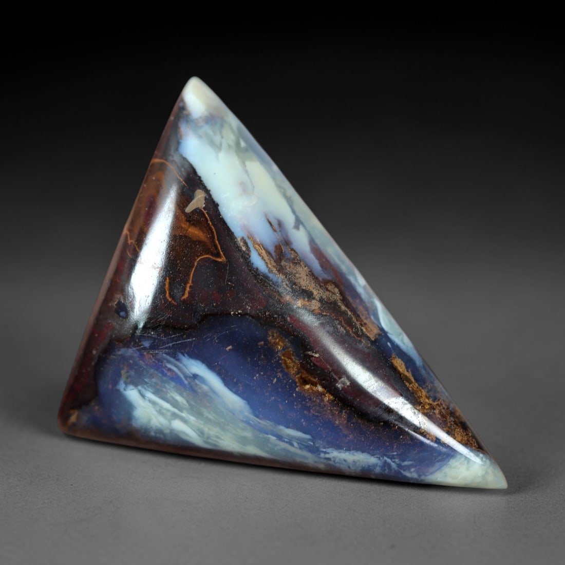 17.81 Carats Deep Blue and Brown Matrix Boulder Opal Cabochon - Natural Australian Stone, 41XM (1 of 2)