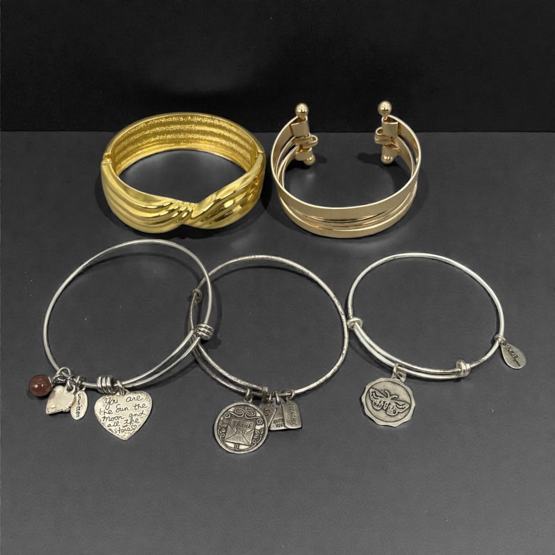 An Estate Lot of Five Bangle Bracelets, Late 20th-Early 21st Century, 55ZF (1 of 1)