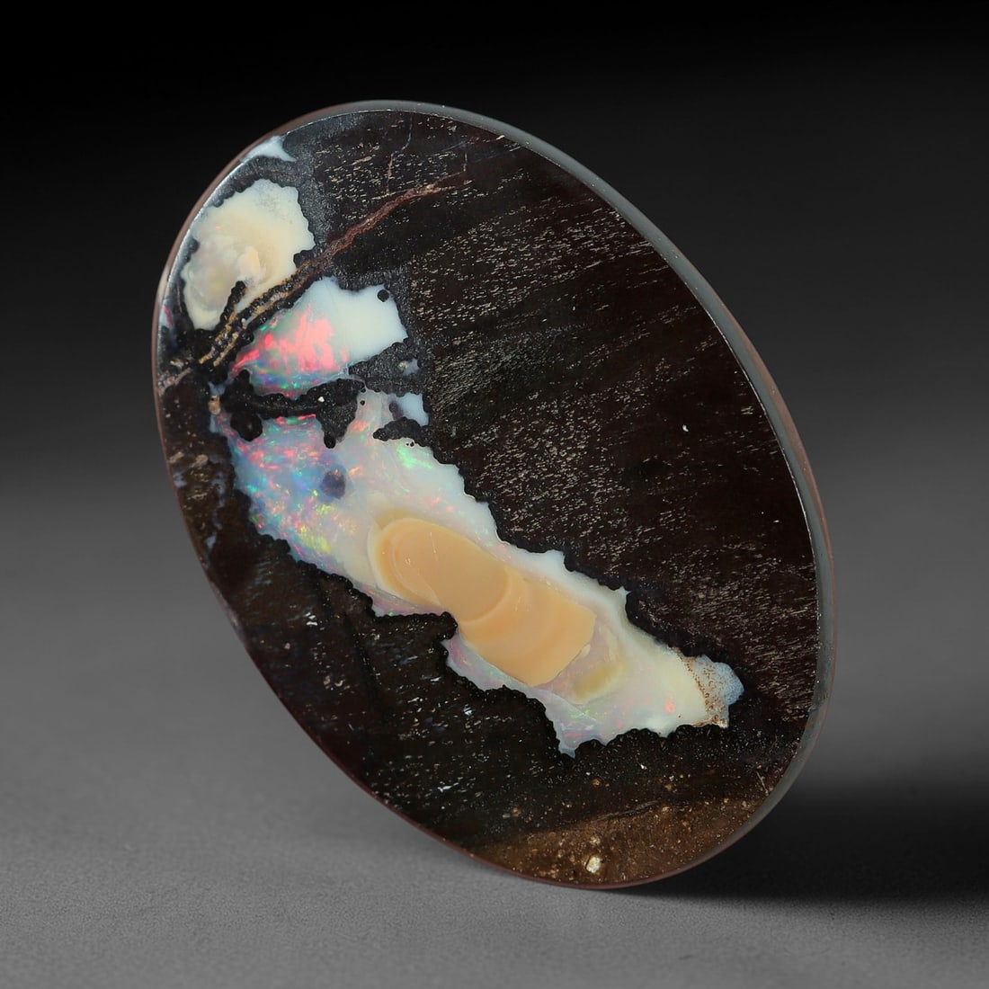 4.15 Carats Koroit Boulder Opal Cabochon - Natural Australian Stones 13.9x9.9mm, 17XM (1 of 2)