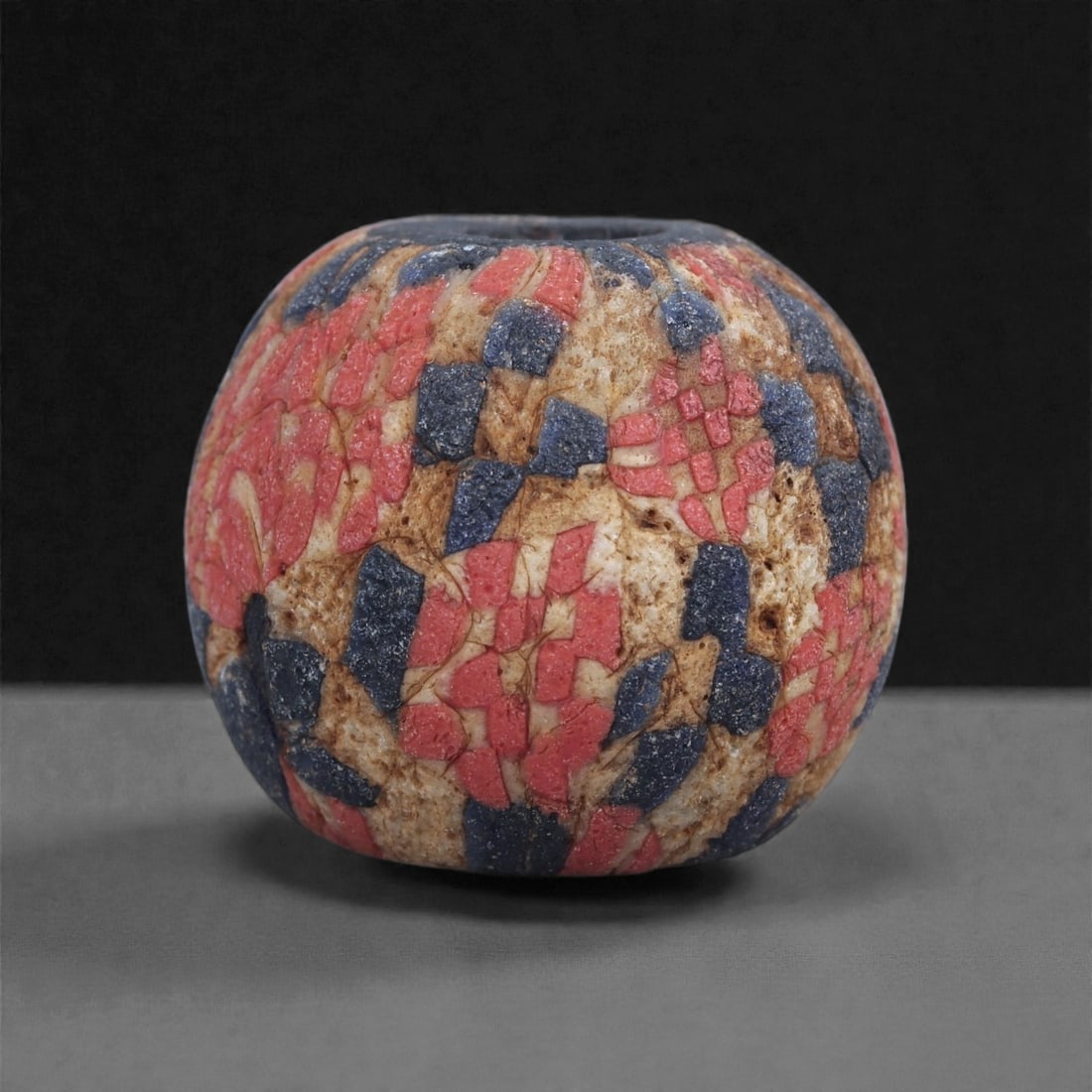 Ancient Glass Bead - Roman Mosaic Cane Sphere, 79J (1 of 2)