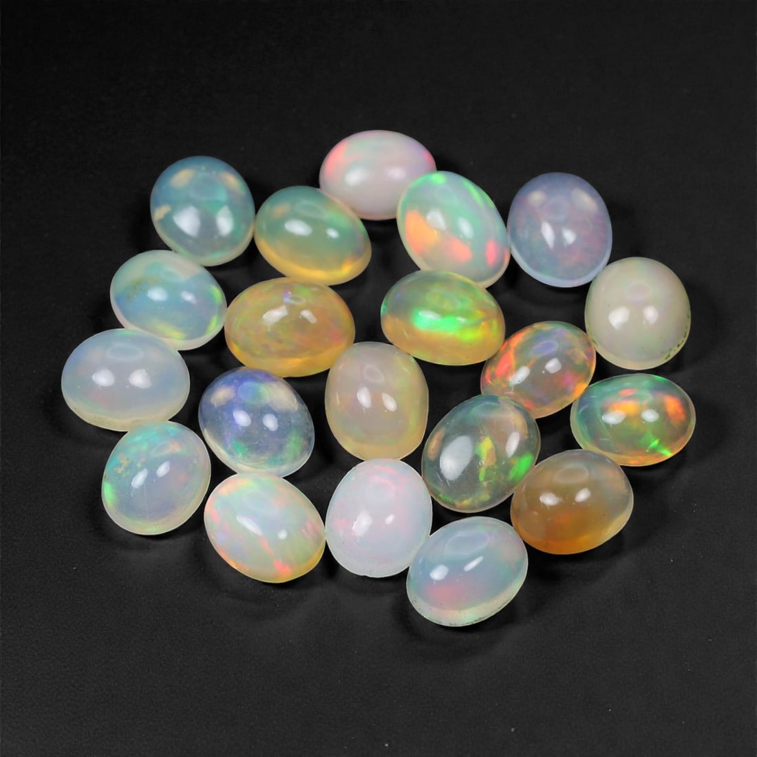 4.38 Carats Multicolor Opal Cabochon Parcel - Natural Ethiopian Welo Stones, 32ZH (1 of 1)