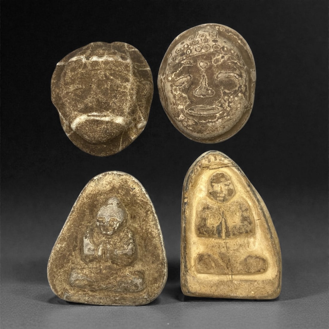 A Group of Four Edo Period Buddhist Stone Carvings, 17th-19th Century, 12FN (1 of 1)