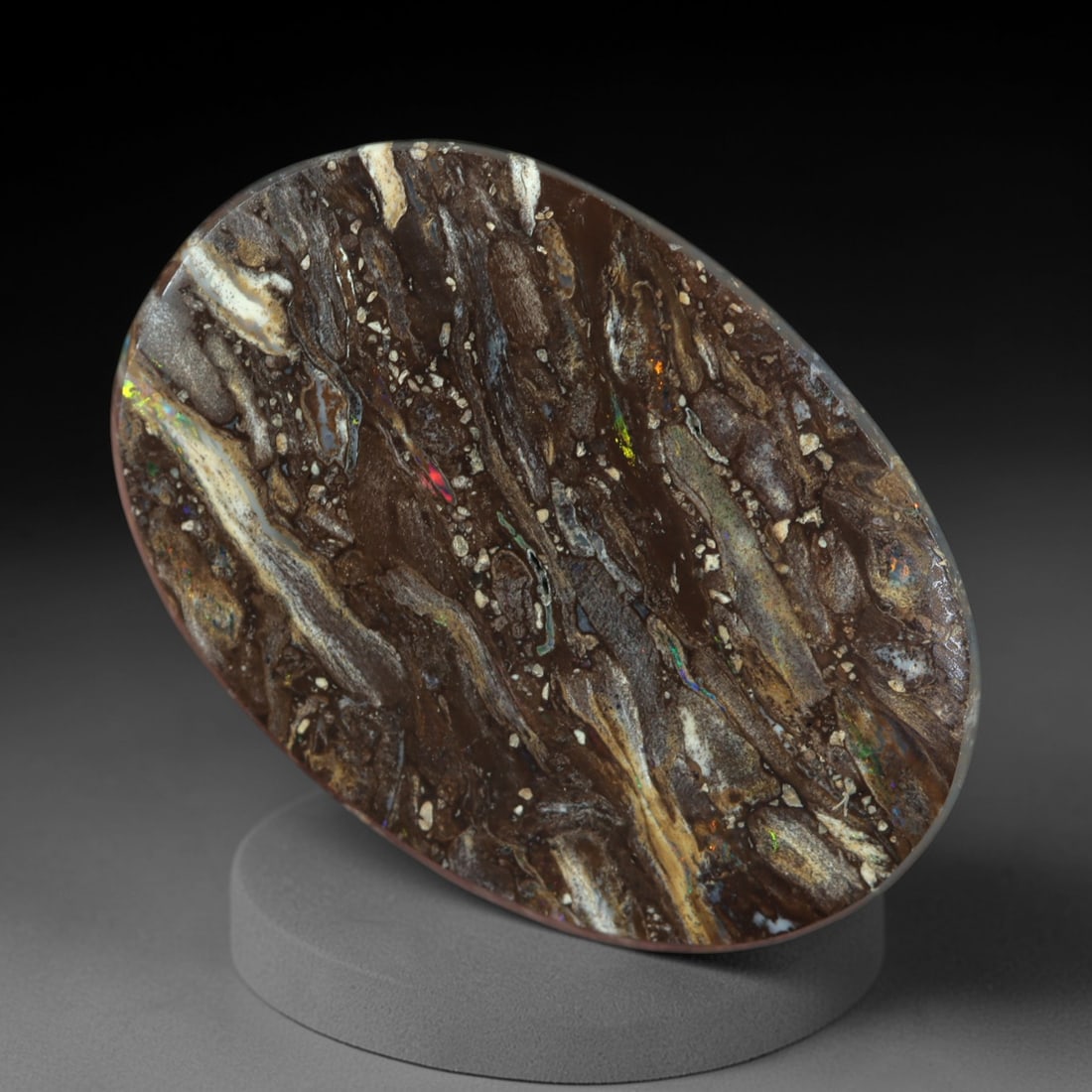 10.40 Carats Brown Matrix Multicolor Koroit Yowah Opal Cabochon - Natural Australian Stone, 20XM (1 of 2)