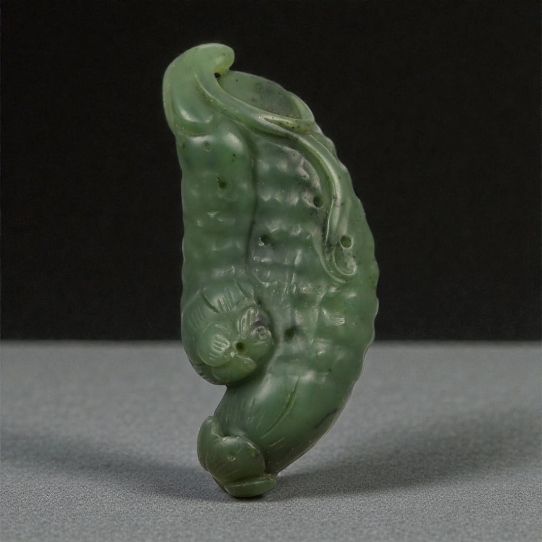 A Chinese Nephrite Jade Fruit Pendant, 20th Century, 76FA (1 of 2)