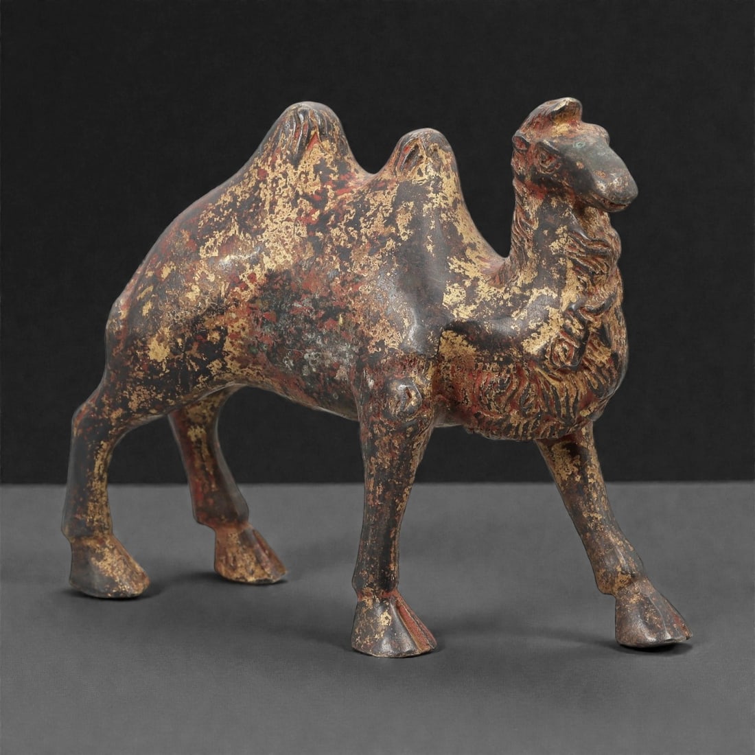 A Chinese Bronze Camel Effigy, Qing Dynasty, 29FH (1 of 3)