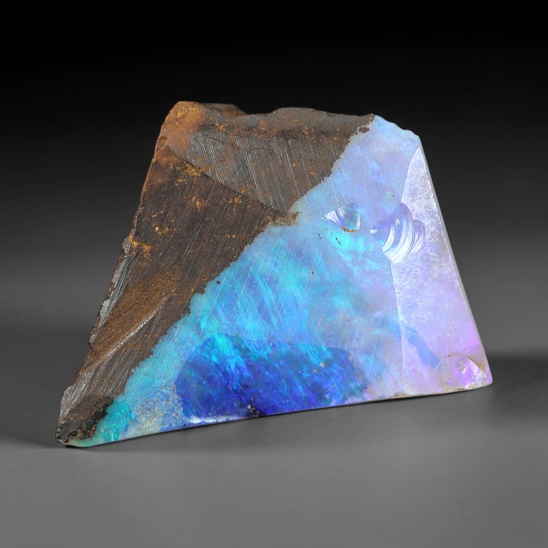 3.13ct Winton Boulder Opal Rough - Intense Blue Play-of-Color Specimen, 28XM (1 of 2)