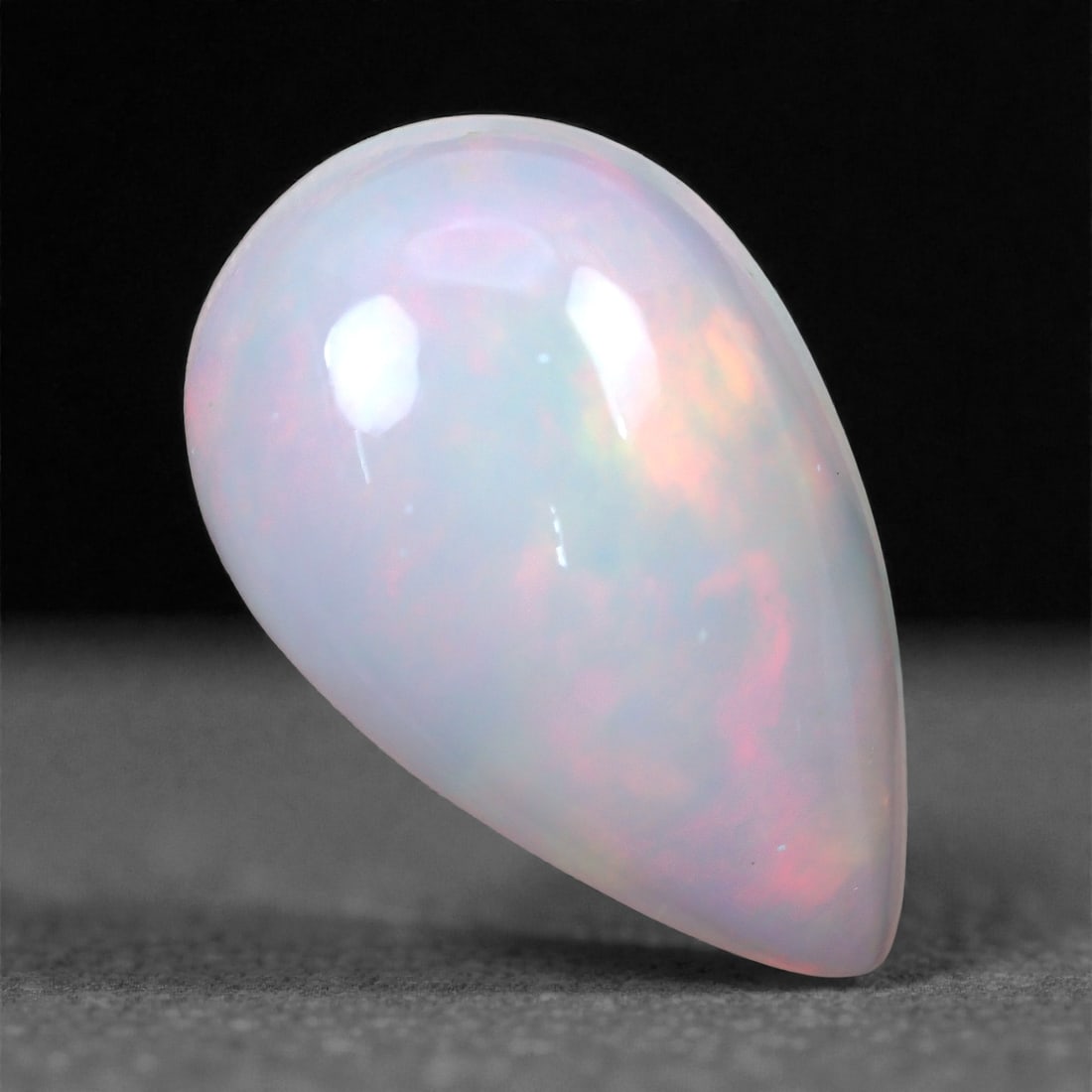4.37 Carats Pear-Shaped Cabochon Opal - Natural Ethiopian Stone 16.9x10.6x6.2mm, 19XH (1 of 2)