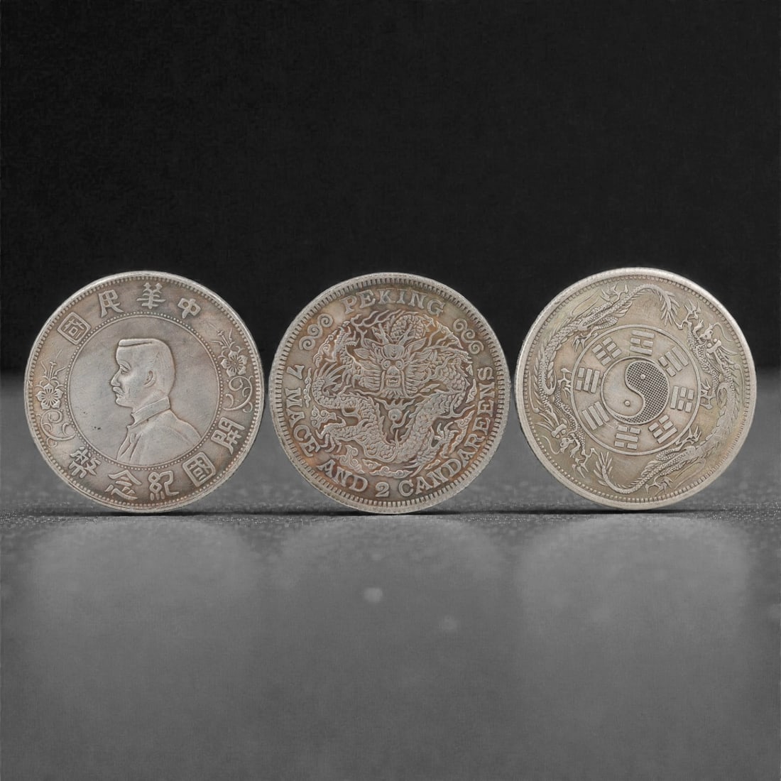 Three Chinese Commemorative Medallions Coins, 20th Century, 77FN (1 of 2)