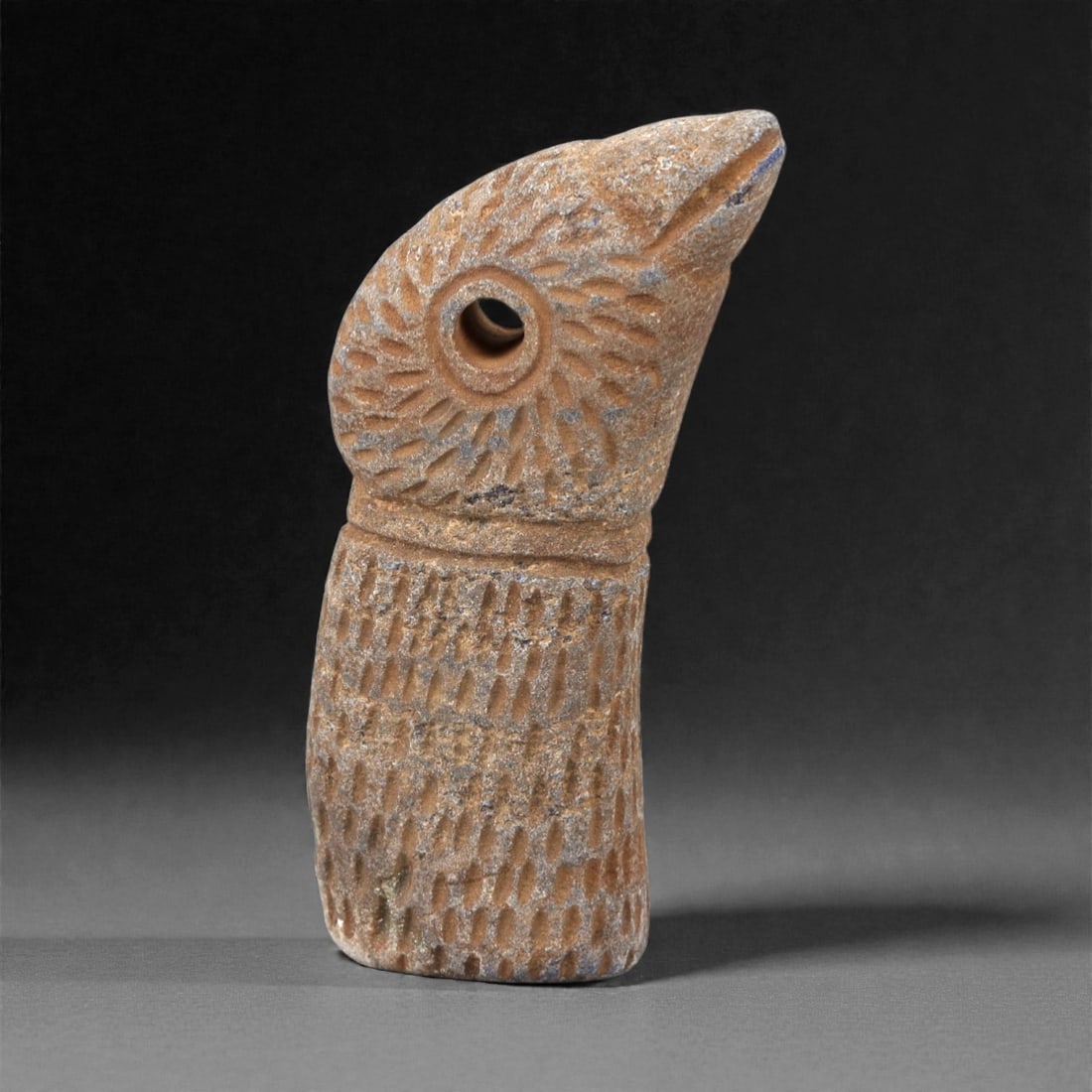 An Ancient Near Eastern Stone Bird Head Amulet, 2nd-1st Millennium BCE, 32FL (1 of 2)