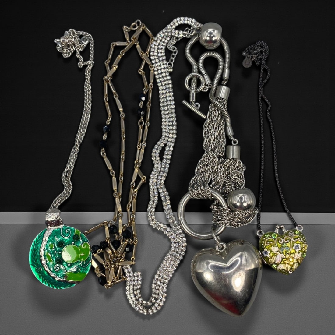 An Estate Lot of Five Necklaces, Late 20th Century, 76FK (1 of 1)