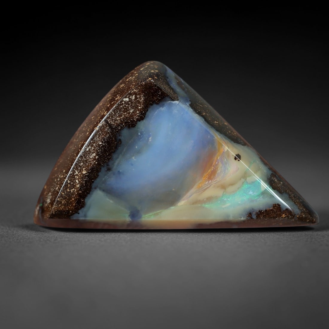 5.82 Carats Soft Blue and Iridescent Green Boulder Opal Cabochon - Natural Australian Stone, 46XM (1 of 2)