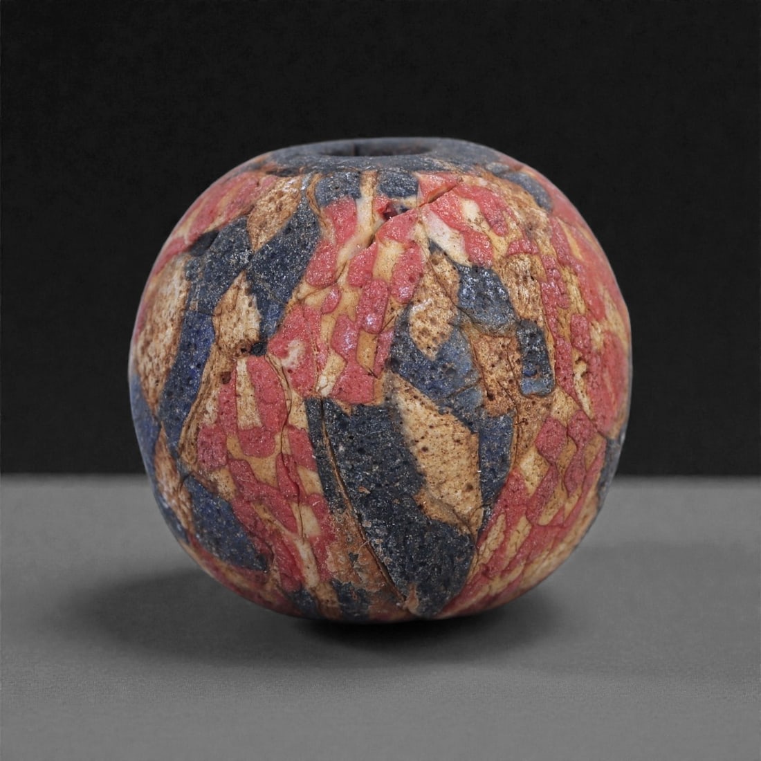 Ancient Glass Bead - Roman Mosaic Cane Sphere, 85J (1 of 2)