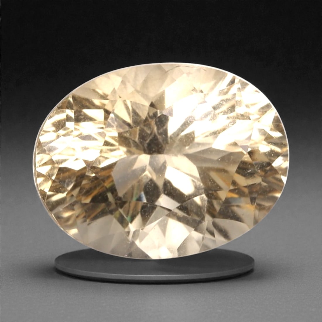 3.45 Carats Golden Yellow Citrine - Natural Brazilian Stone, 362A: This exceptional oval-cut citrine gemstone captivates with a rich, honeyed golden-yellow hue, reminiscent of sunlit amber and liquid gold. The precision faceting maximizes light dispersion, creating a