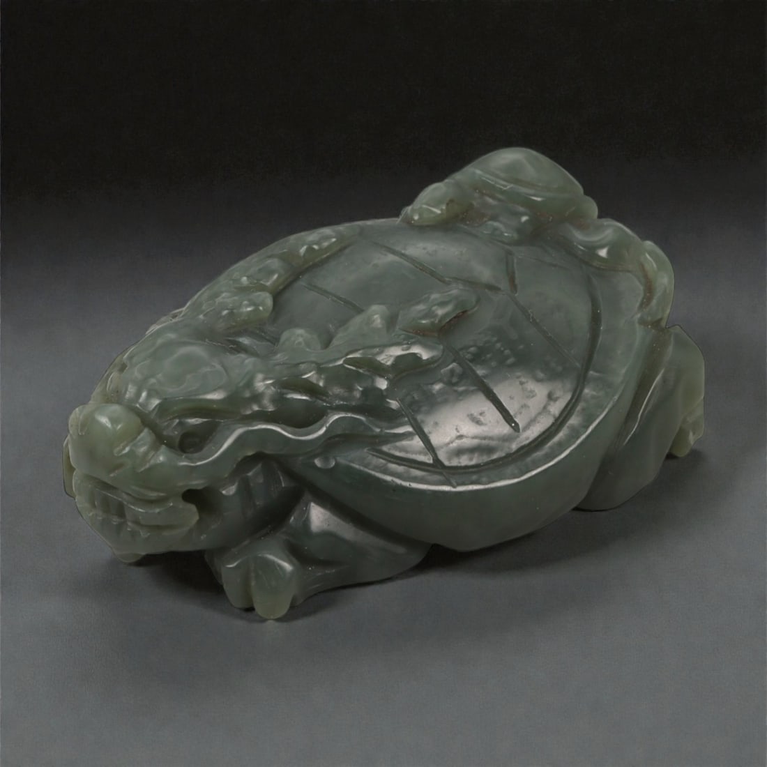 A Chinese Nephrite Jade Bixi Figure, 20th Century, 17FC (1 of 3)