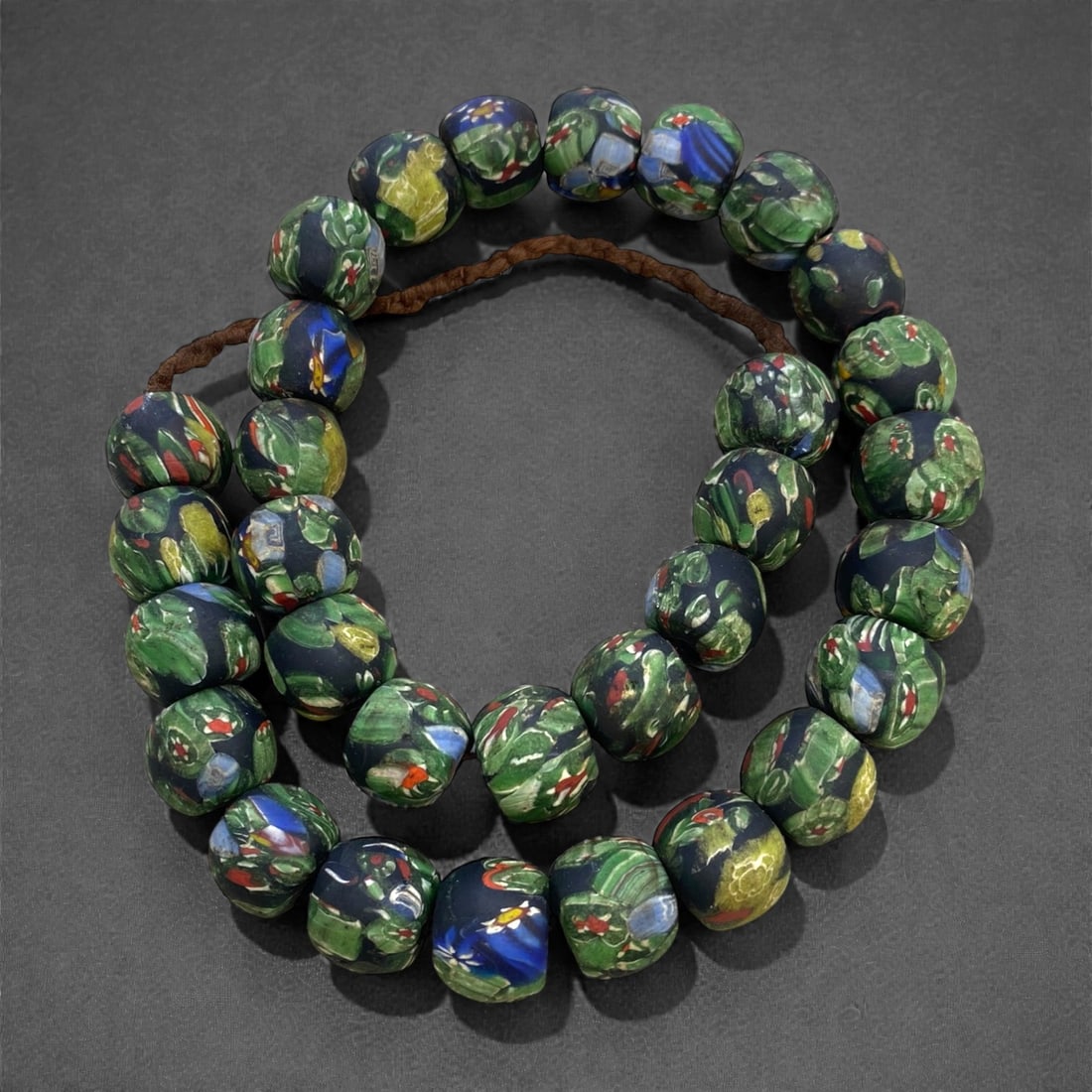 A Venetian Glass Millefiori Bead Necklace Strand, 19th Century, 390g, 5AA (1 of 1)