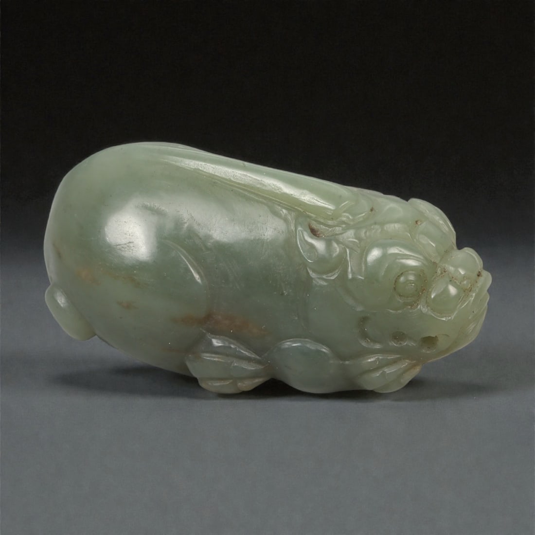 A Chinese Nephrite Jade Mythical Beast Figure, 20th Century, 2YA (1 of 3)
