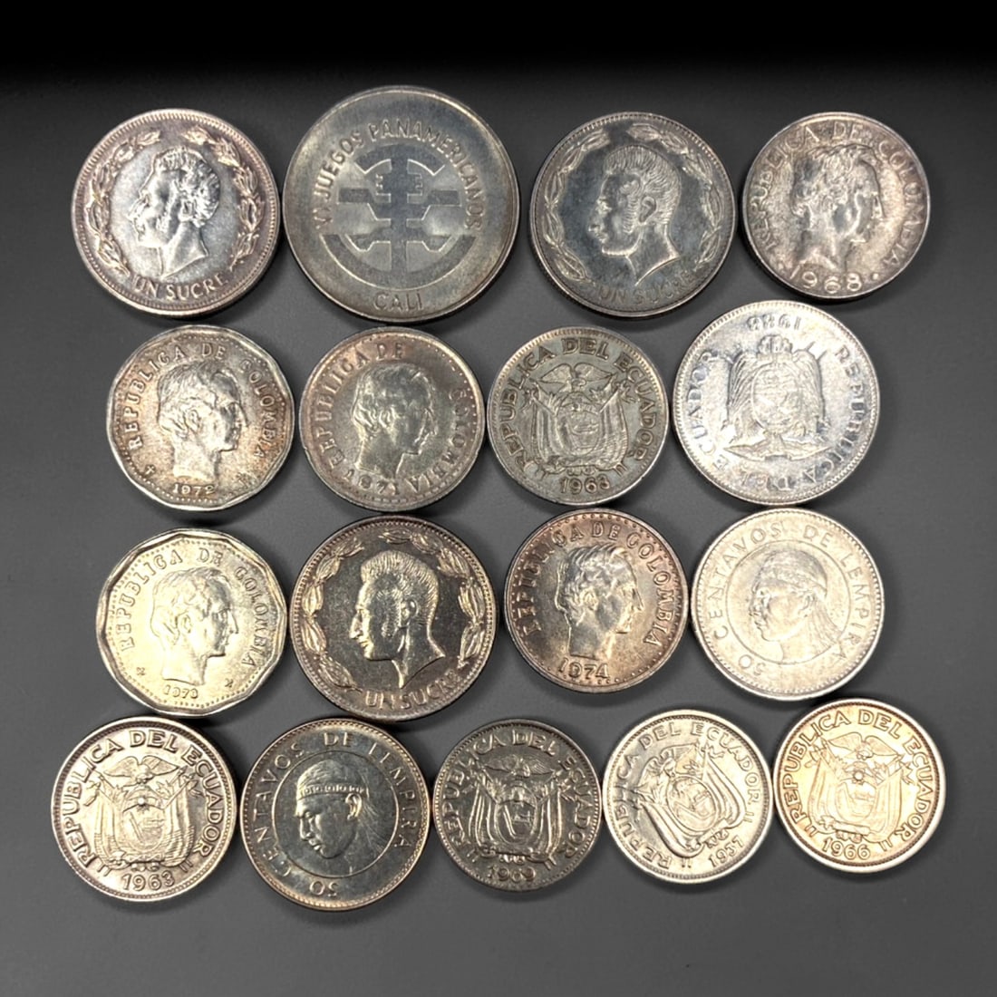 SOUTH AMERICA: Pan-American Sovereignty 17 Coin Assortment, 1951-2012, 20-30mm, 56ZJ (1 of 2)