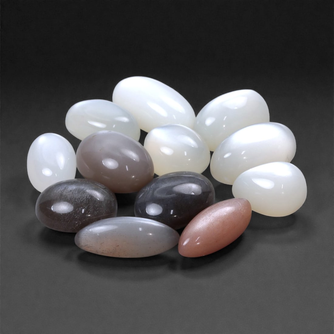 156.91 Carats Multicolor Moonstone Selection - Natural Mixed-Origin Stones, 15-22mm, 56XH (1 of 1)