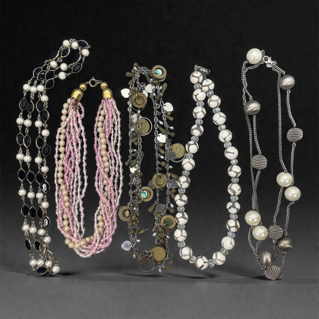 An Estate Lot of Five Necklaces, Late 20th Century, 68FK (1 of 1)