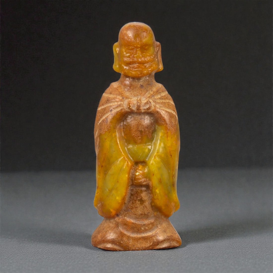 A Chinese Jade Figure of a Standing Monk, 20th Century, 65FB (1 of 3)