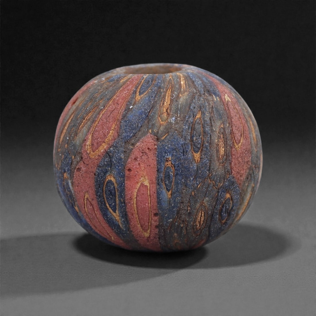 Ancient Glass Bead - Roman Eye-Mosaic Barrel Form, 94J (1 of 2)