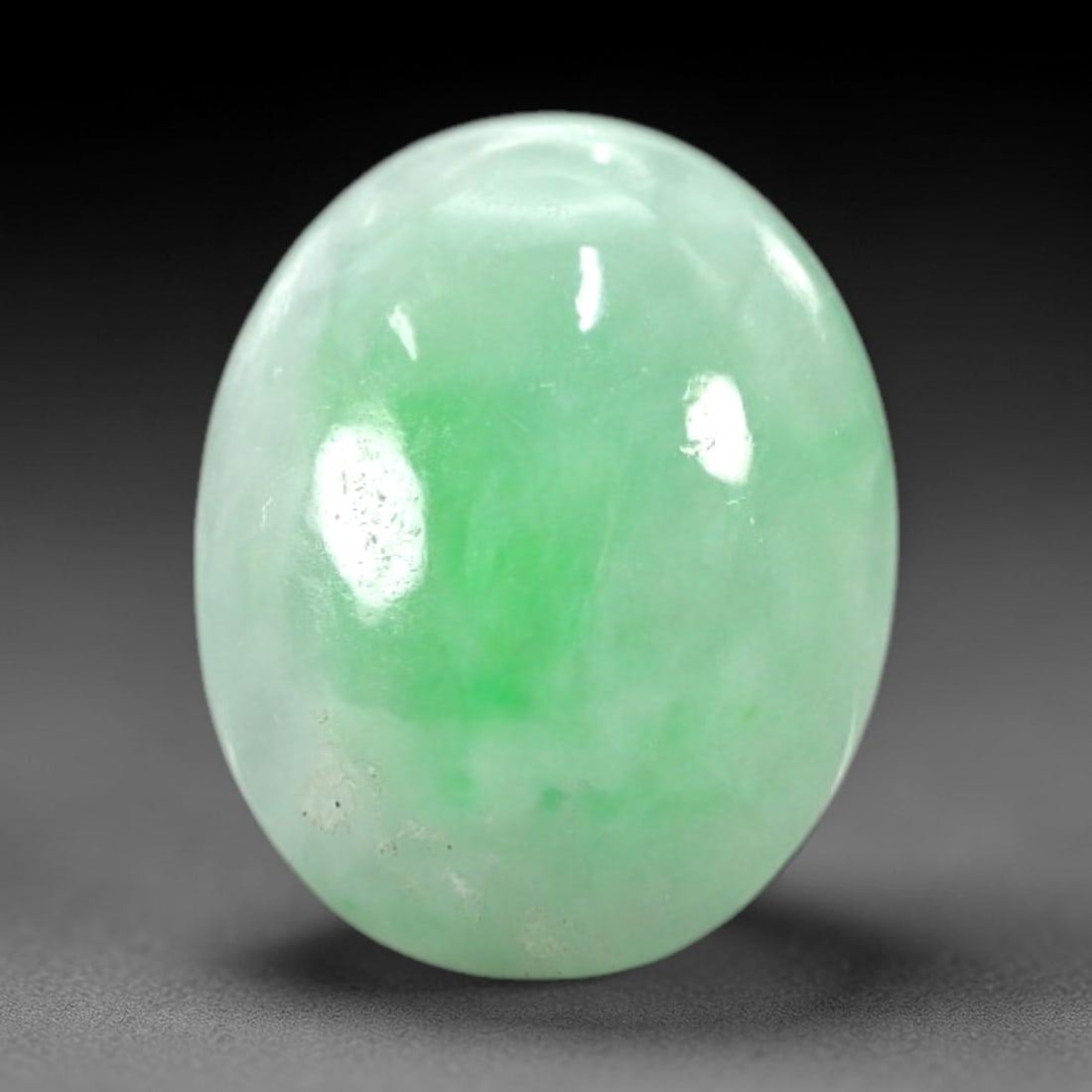 4.00 Carats Soft Green and White Translucent Jadeite Jade Cabochon - Natural Burmese Stone, 36AB (1 of 1)