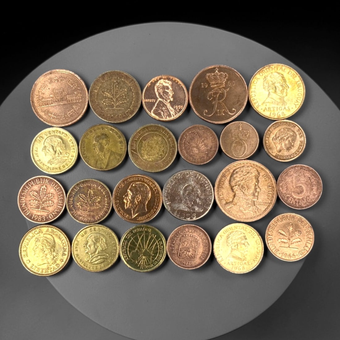 GLOBAL: National Identity & Historical Figures - 23-Piece Coins Set, 1942-1983, 16-25mm, 12ZJ (1 of 2)