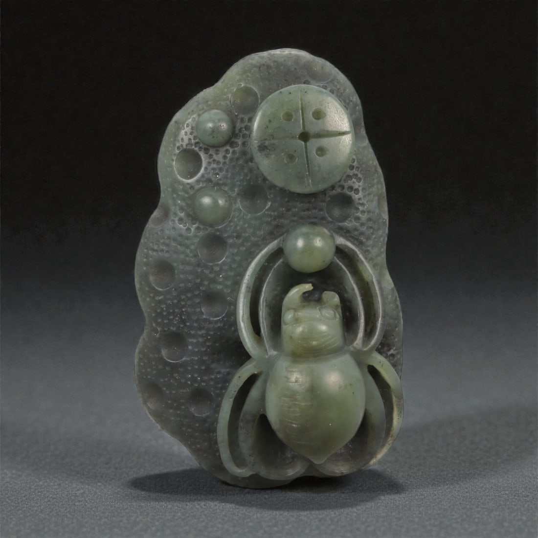 A Chinese Jade Spider Plaque, 20th Century, 13FB (1 of 2)