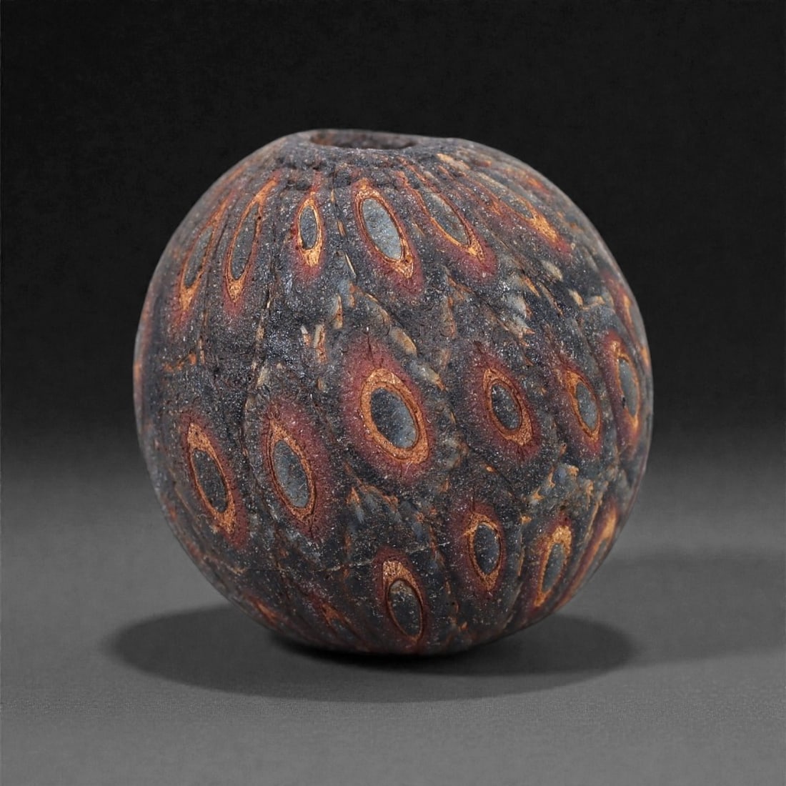 Ancient Glass Bead - Roman Floral Mosaic Sphere, 23Z (1 of 2)