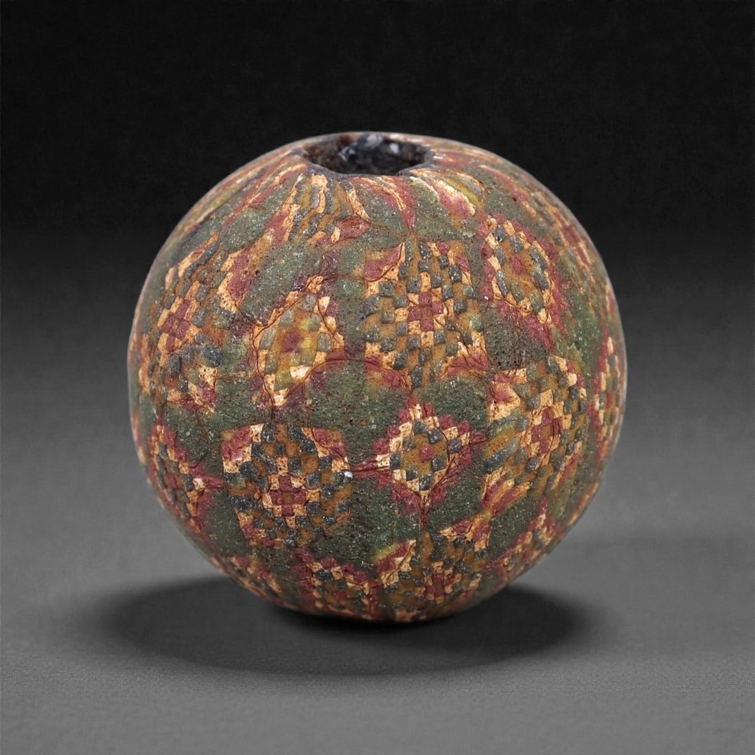 Ancient Glass Bead - Roman Mosaic Cane Sphere, 59Z (1 of 2)