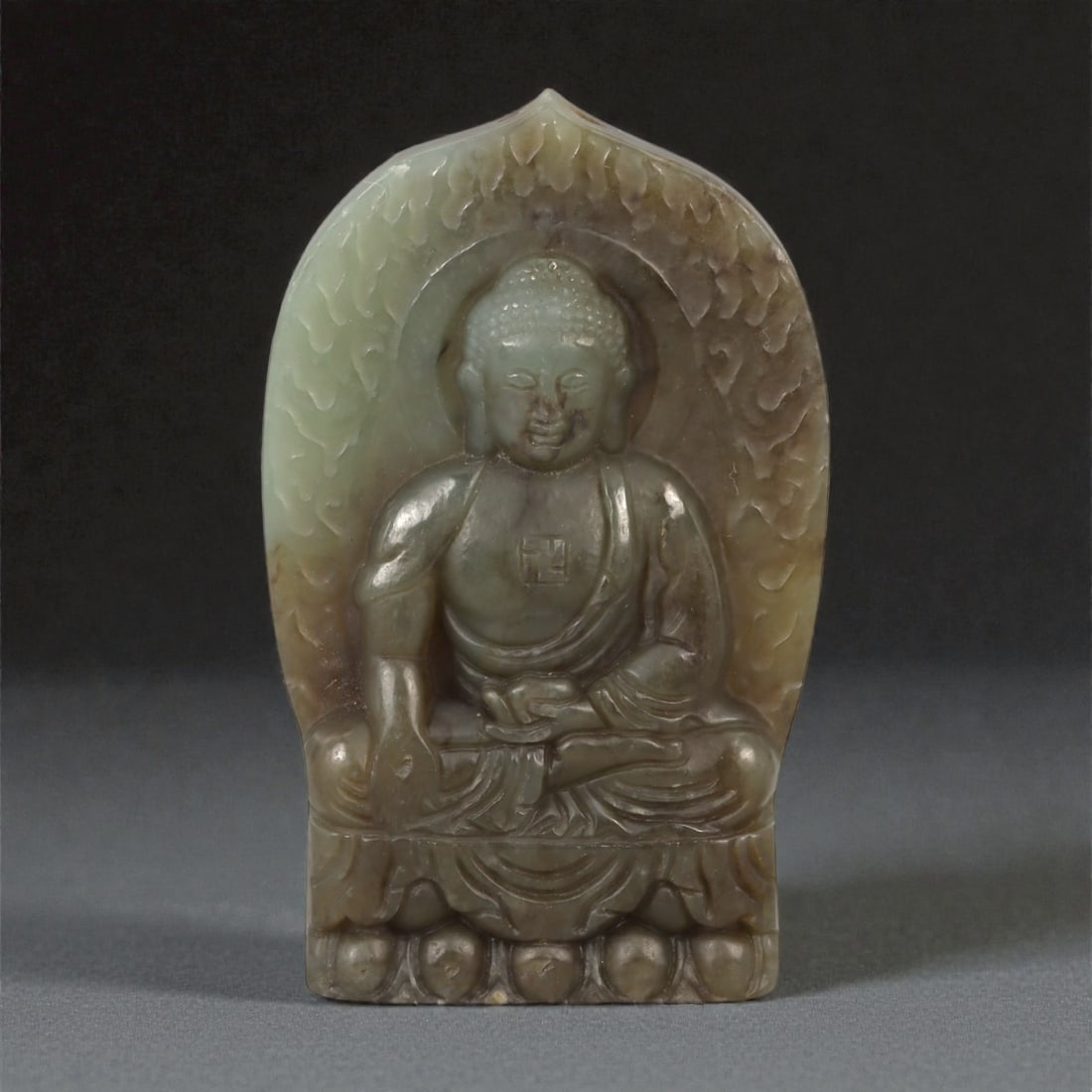 A Chinese Nephrite Jade Buddha Plaque, 20th Century, 45FB (1 of 2)